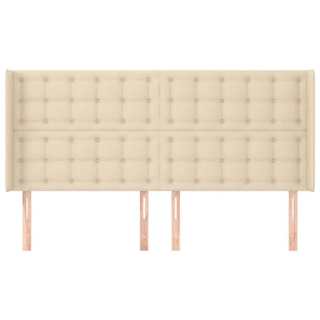 Testiera ad Orecchio Crema 163x16x118/128 cm in Tessuto 3120025