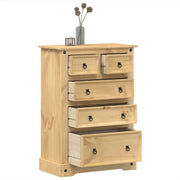 Cassettiera Corona 80x43x114 cm in Legno Massello di Pino 4005671