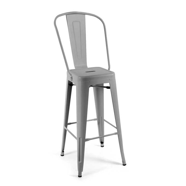 SET 2 SEDIE EDIMBURGO ALTE METALLICHE 42 X 42 X 76 CM GRIGIA SHABBY