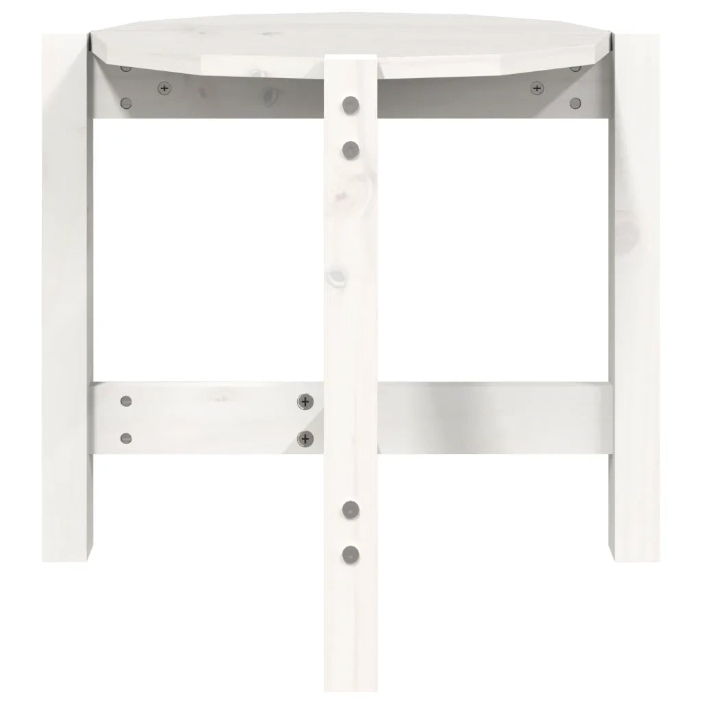 Tavolino da Salotto Bianco Ã˜ 52,5x45 cm Legno Massello di Pino cod mxl 19725
