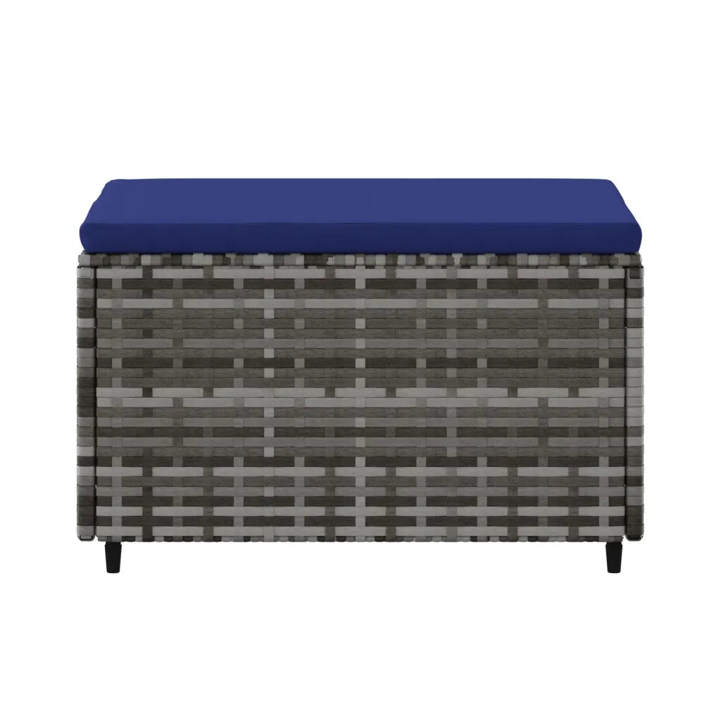 Poggiapiedi da Giardino con Cuscini 2 pz in Polyrattan Grigio CFW9523178