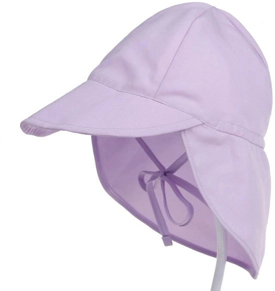 Cappello per bambini, ombrello per bambini, cappello per neonati con protezione collo e strisce, cappello flapper, cappello per il mare con protezione UV (XS: adatto per circonferenza testa 44-48 cm) - Blu