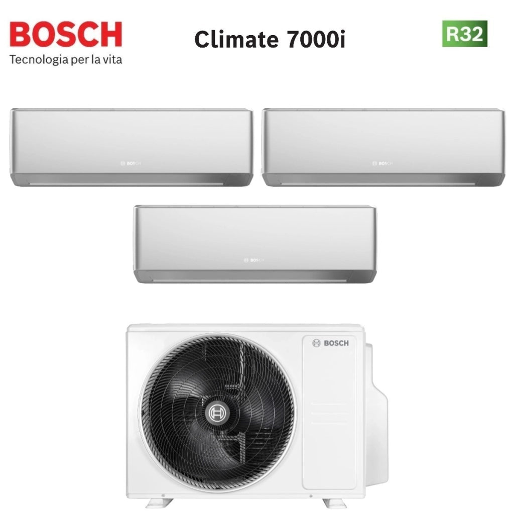 Condizionatore Trial Split Bosch CLIMATE 7000i SILVER 9+9+9 con 5000M 62/3 E R-32 Wi-Fi Integrato