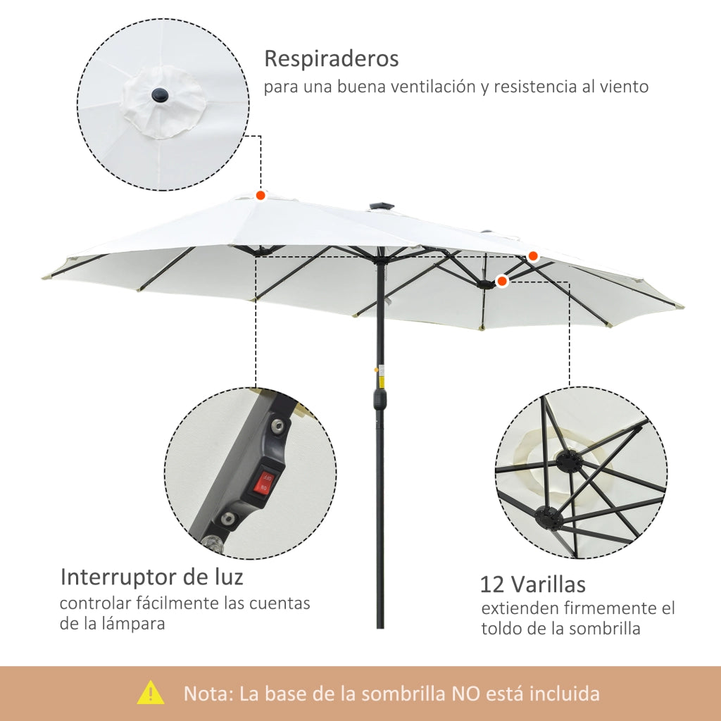 Tenda da sole 4,5x2,65 m con 48 luci LED ¨C zephmum ¨C crema