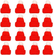 Decorazioni di Natale 24 pezzi - Mini Cappello di Natale - Cappello del Babbo Natale - Accessori Artigianali - Fiaschetta di Natale - Materiale Polyester soffice - Decorazione di Natale