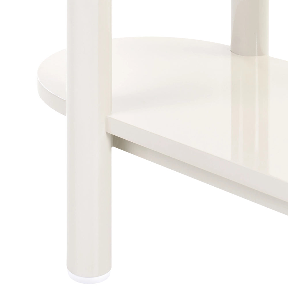 Libreria a 3 ripiani in MDF beige, 170 x 110 cm, ovale, verniciata, stile retrò, per soggiorno o ufficio