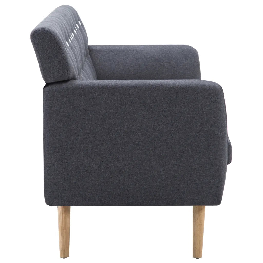 Divano a 3 Posti Rivestito in Tessuto 172x70x82 cm Grigio Scuro 247125