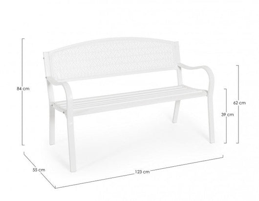 Panca 2 Posti 123x55x84h cm Lizette Bianco