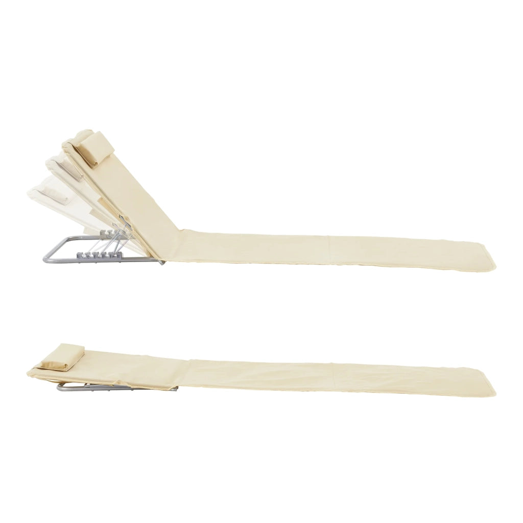 Set di 2 materassini da spiaggia con schienale reclinabile 160 x 49 cm beige 03_0009727