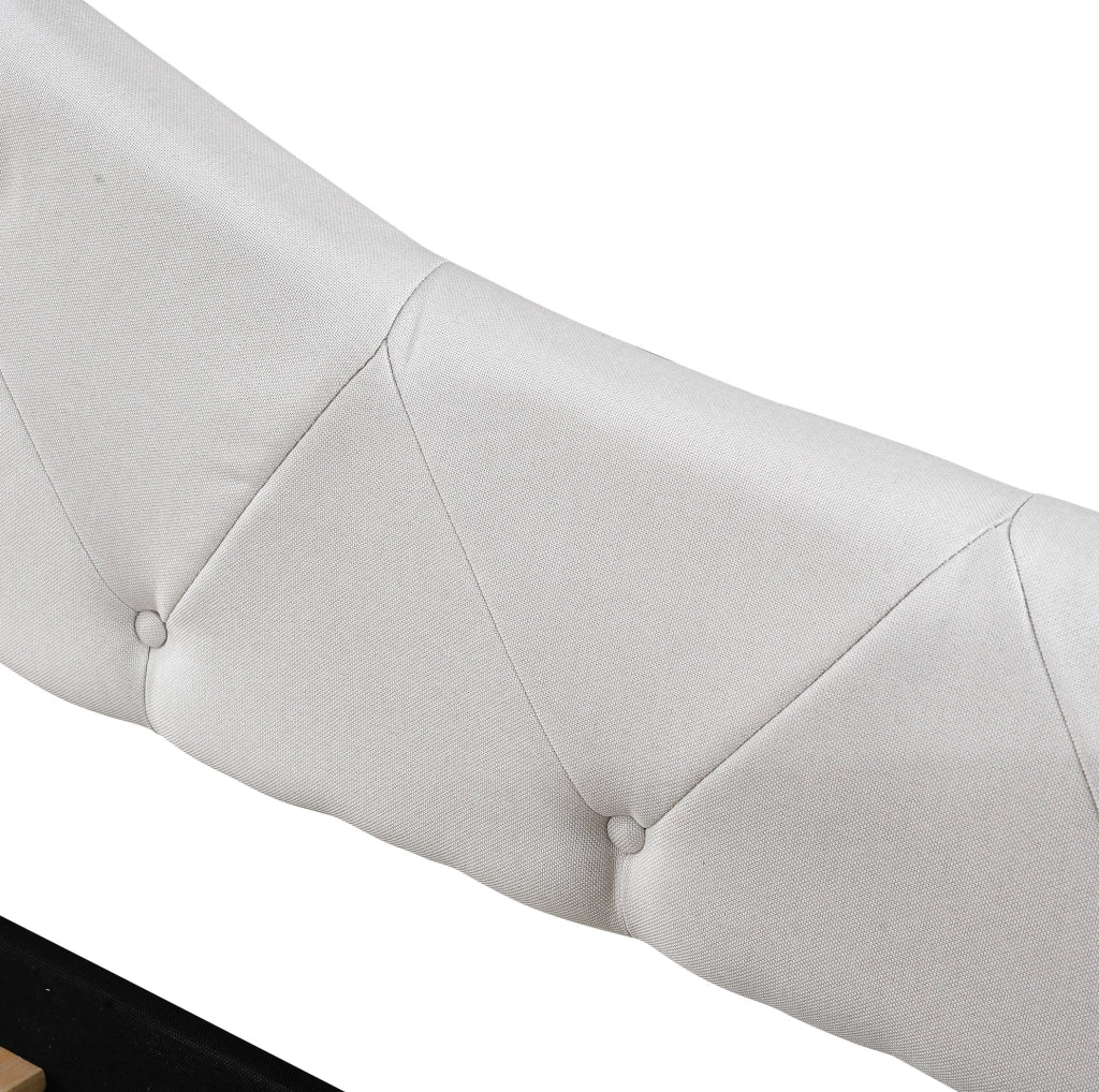 Daybett 90x200 cm con letto estraibile, beige, in lino e MDF