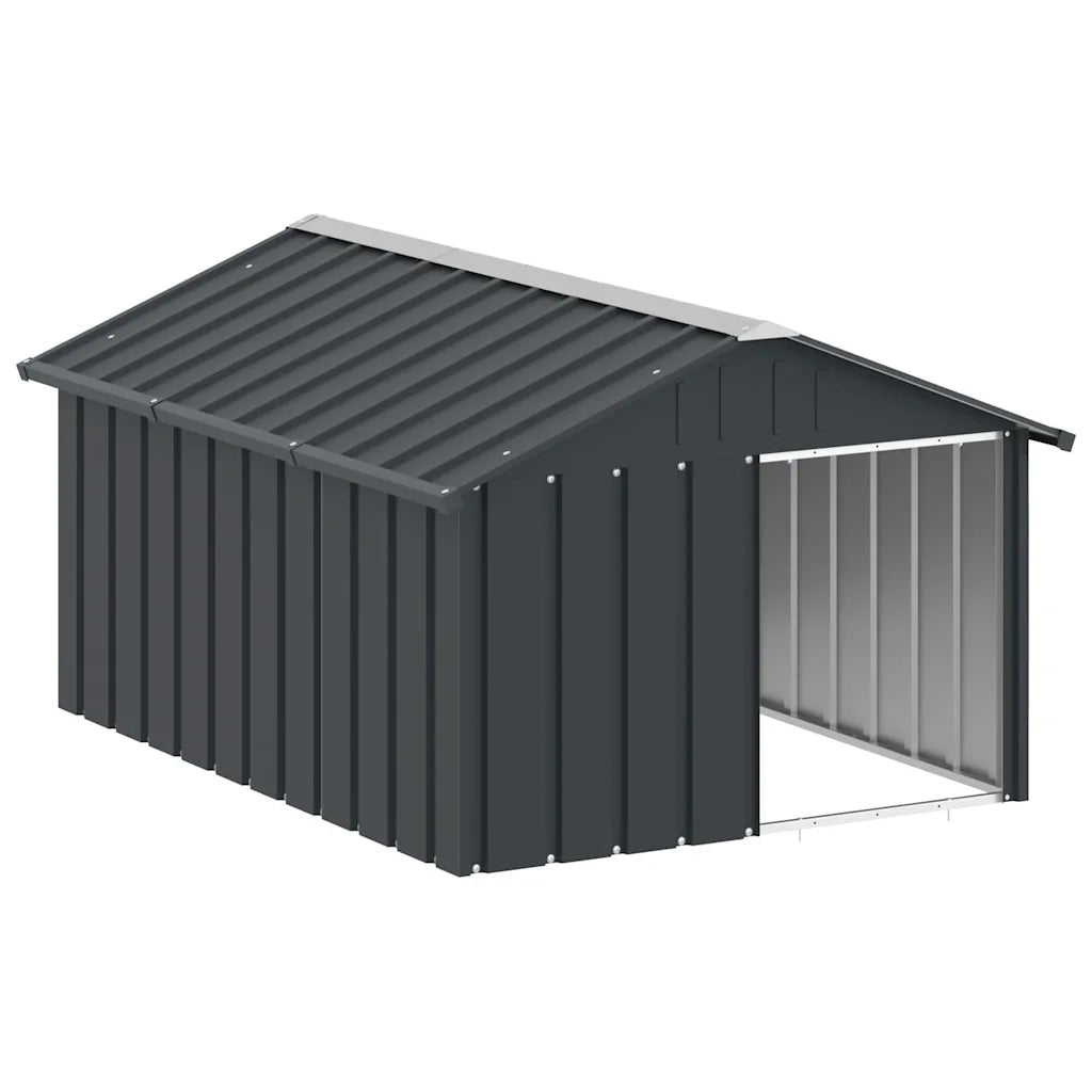 Casetta per Cani Antracite 116,5x153x81,5 cm Acciaio Zincato