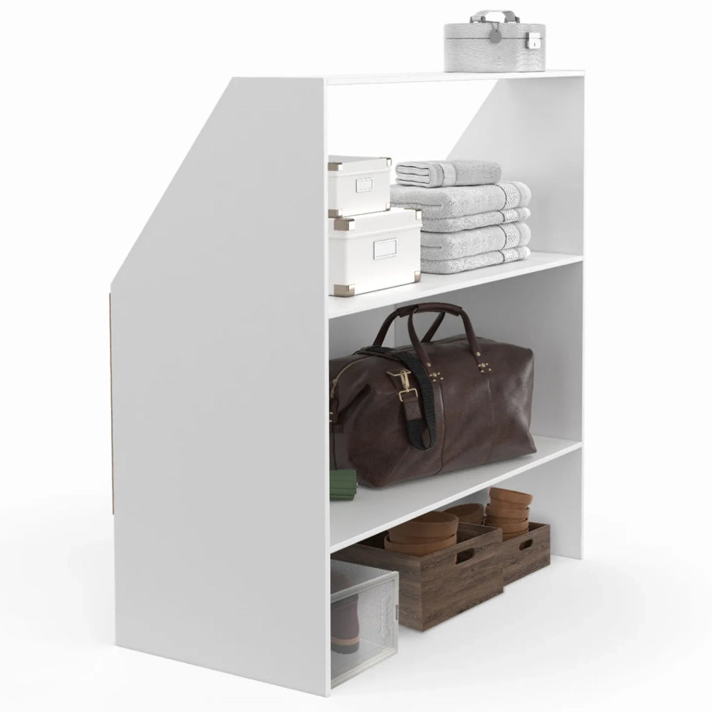 IDMarket - TOMI Scaffale inclinato a 2 livelli 100 x 50 x 70/110 cm bianco