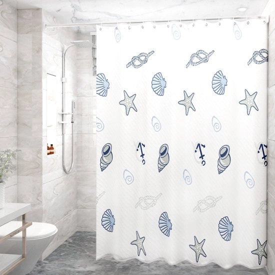 Douchegordino per Bagno da 180x200cm - Douchegordino rapido ad asciugatura con ganci - Douchegordino impermeabile e antimuffa - con 12 anelli per Douchegordino - per doccia e bagno