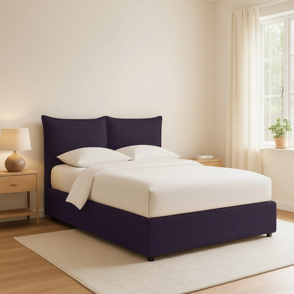 Malton, Letto Piazza e Mezza Sfoderabile Made in Italy, Viola