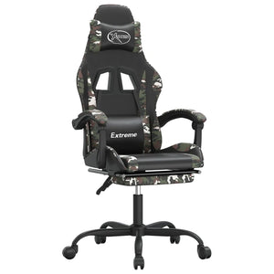 Sedia da Gaming con Poggiapiedi Nero e Mimetico in Similpelle 3143889
