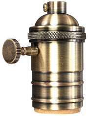 Lampada a Sospensione Retro in Bronzo Verde - Fusto E26/E27 - Apparecchio di Illuminazione DIY - Adatto per l'Uso Domestico