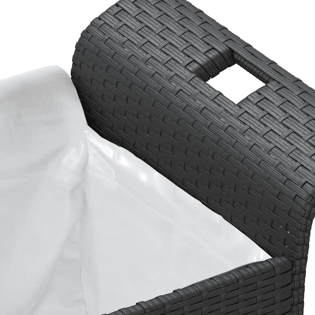Panca da Giardino con Cuscino Nero 116x46x57 cm in Polyrattan