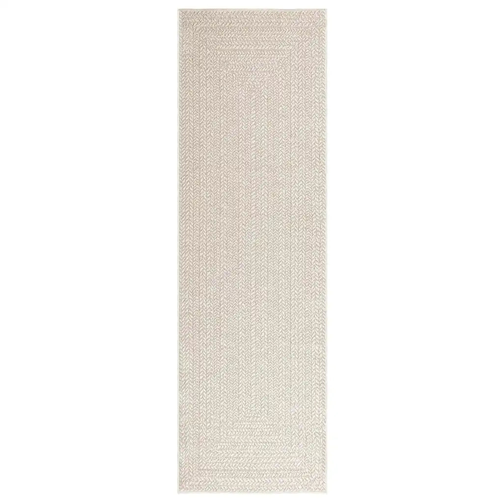 vidaXL Tappeto ZIZUR Crema 80x250 cm Aspetto Iuta Interni ed Esterni