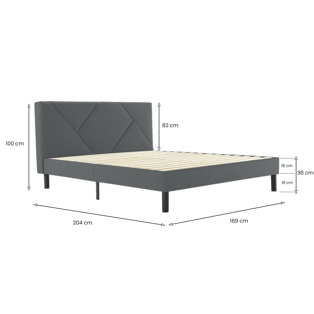 Morpheus, Letto Matrimoniale Dimensione Materasso 160x190 cm, Grigio Tortora\
