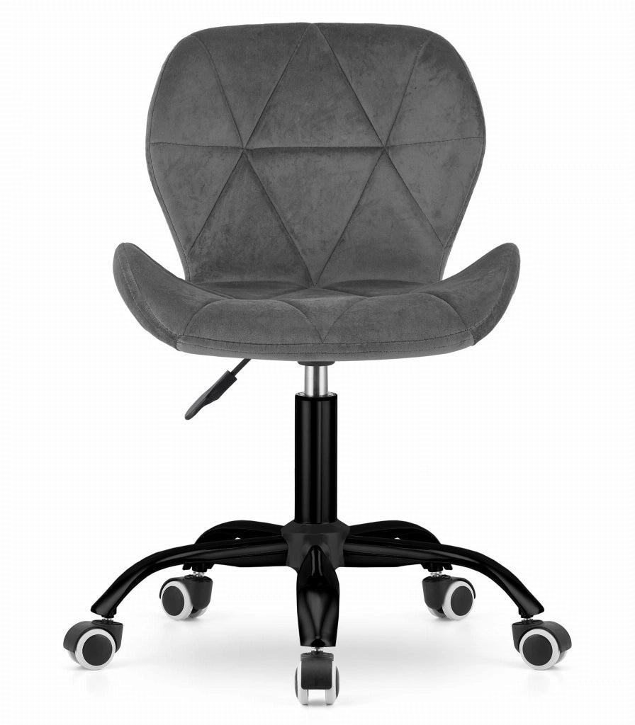 Sedia girevole Valora NOTO in velluto grigio scuro ergonomica per ufficio