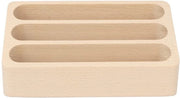 Organizzatore per Carte 3 Compartimenti - Sostegno per Carte in Legno - Presentazione Stabile - Dispensatore di Carte Elegante - Soluzione Pratica per la Scrivania