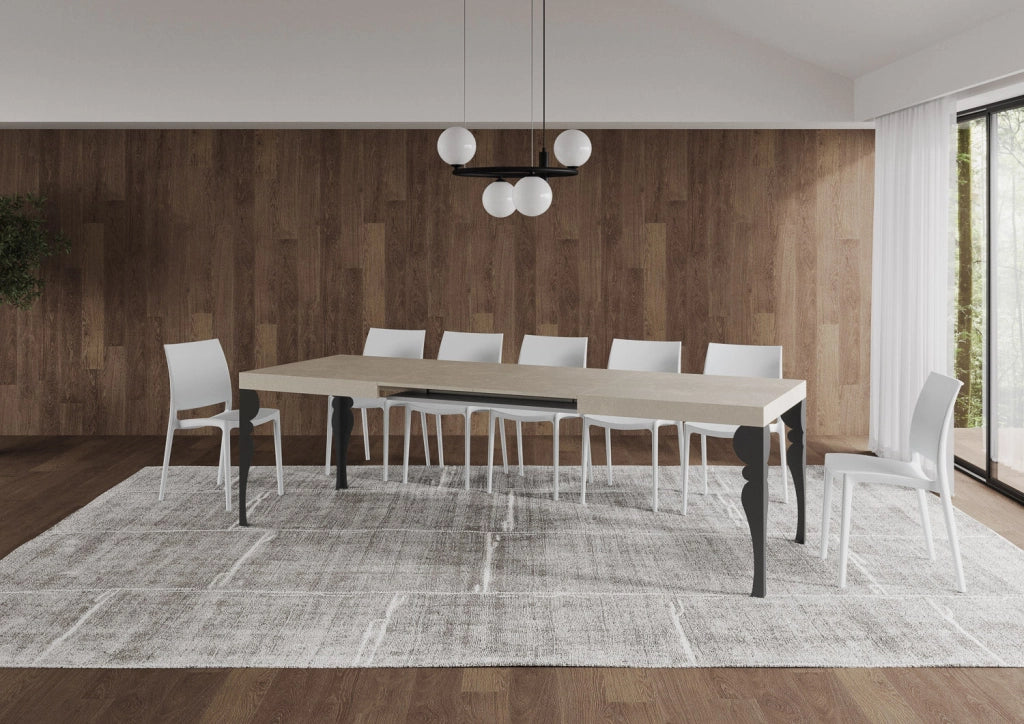 Tavolo Allungabile 160-264x90x77 cm Paxon Cashmere Telaio Antracite