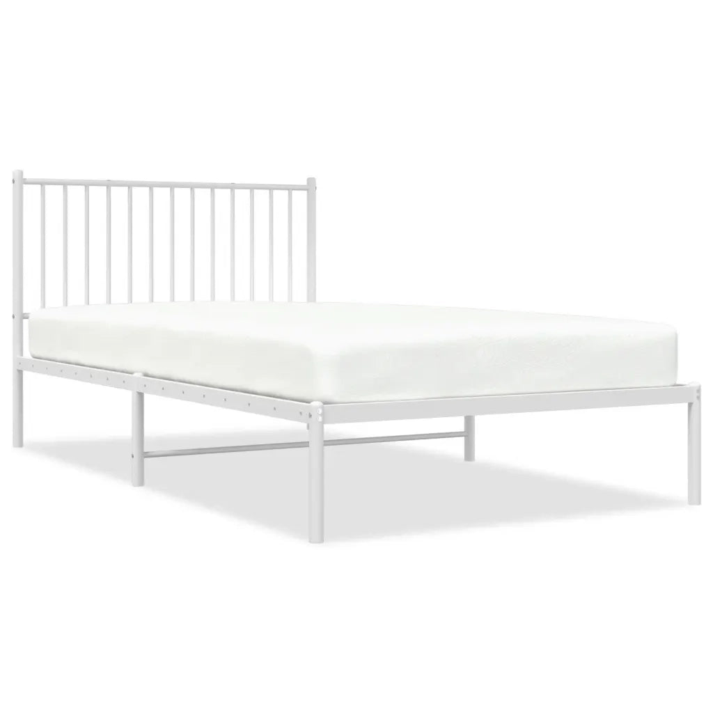 Giroletto con Testiera Metallo Bianco 107x203 cm 350927