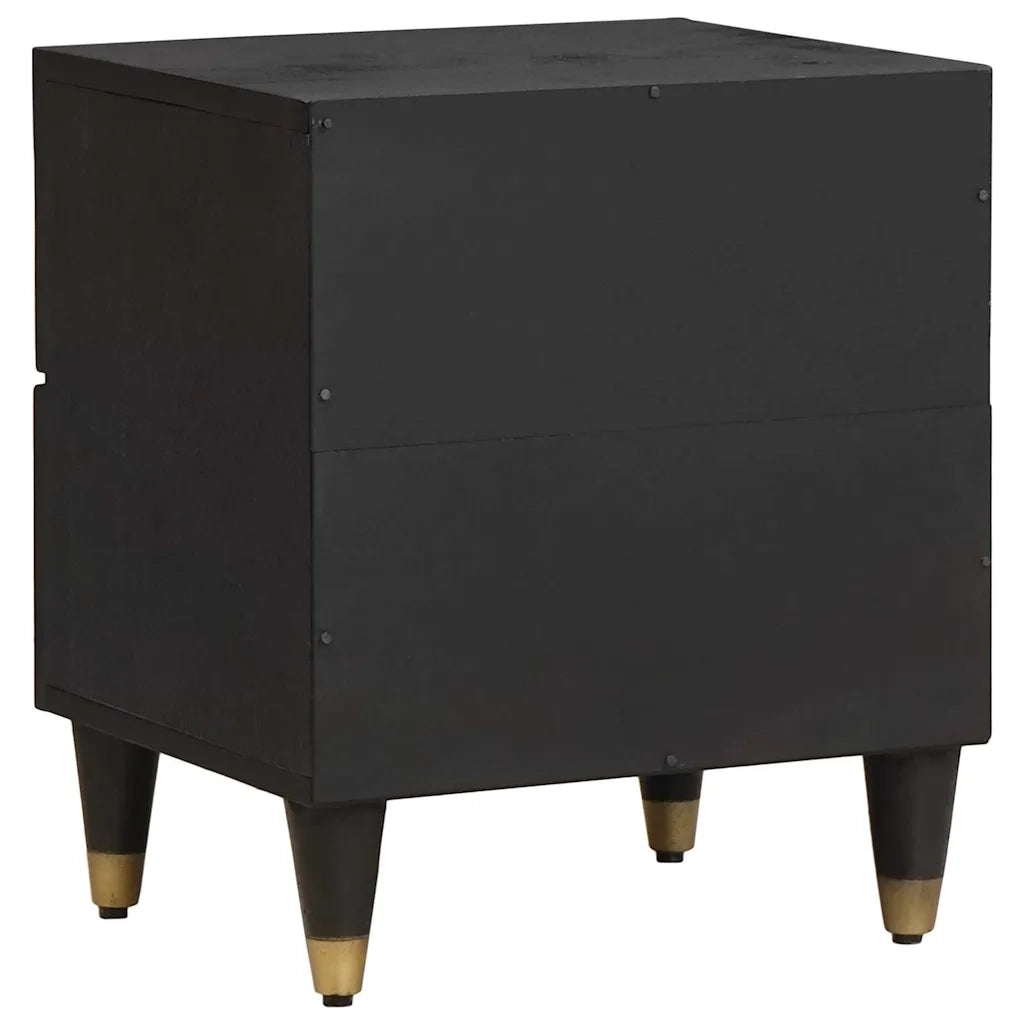Armadio da Notte con cassetto 2 pcs Nero 40 x 33 x 46 cm