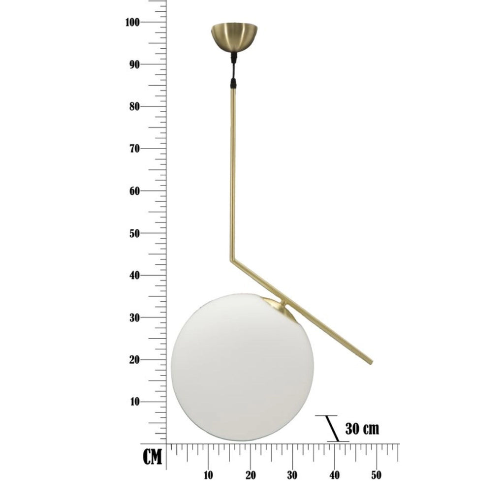 Lampada a Sospensione VKH84, Bianco, Metallo, 50x30x100 cm