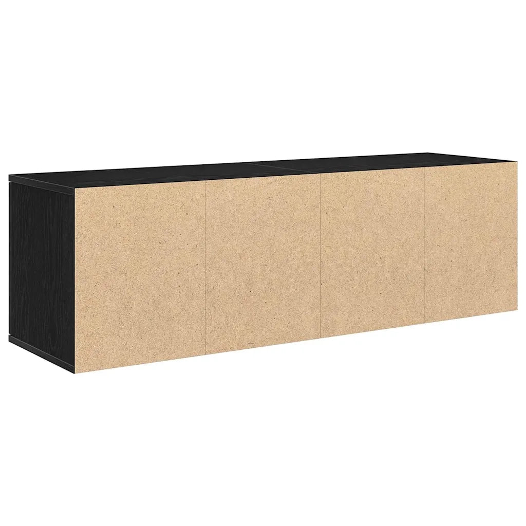 Mobile TV Rovere Nero 120x34x37 cm in Legno Multistrato 862475