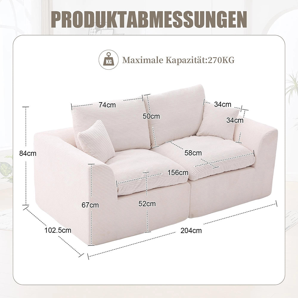 Divano moderno due posti - Xylo - Tessuto, minimalista, stile nordico