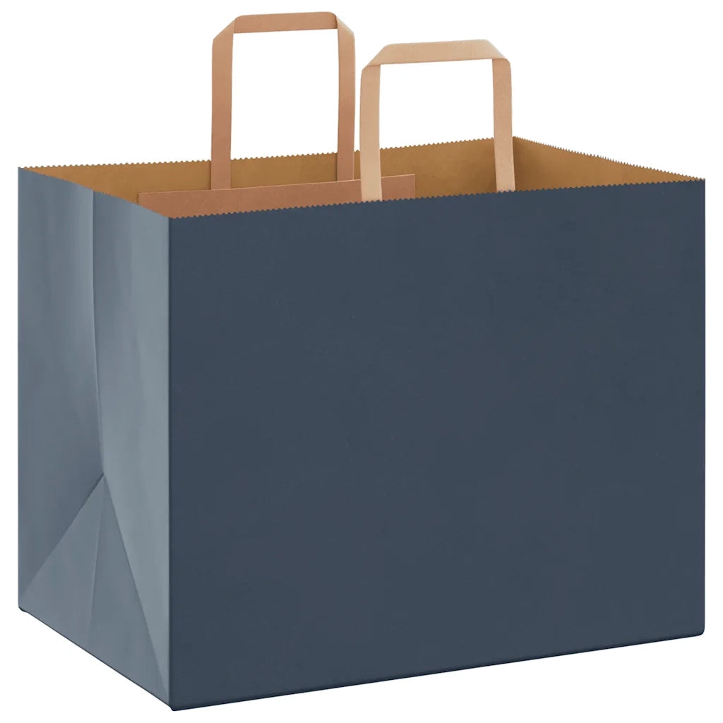 Sacchetti di Carta 250 pz con Manici Blu 32x22x24 cm