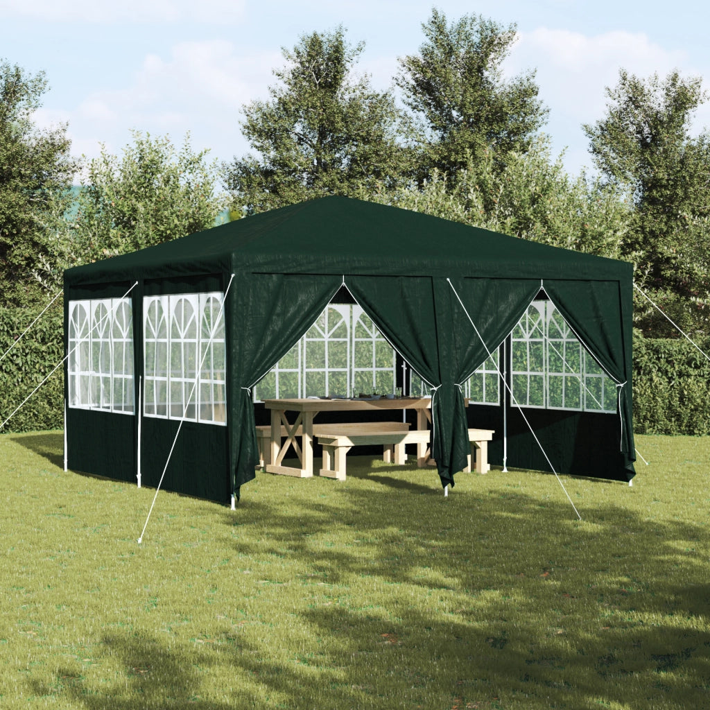 Tenda da Festa con 8 Pareti Laterali Verde 4x4 m PE