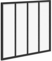 IDMarket - Tetto in Vetro dell'officina a 4 Pannelli L. 116 x H. 108 cm in Metallo Nero e Vetro temperato Smerigliato