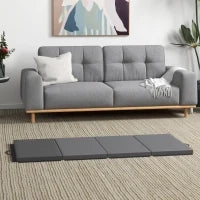 Tappetino da Ginnastica Pieghevole, Materassino Fitness Spesso 5 cm e Antiscivolo, 180x80x5 cm, Grigio