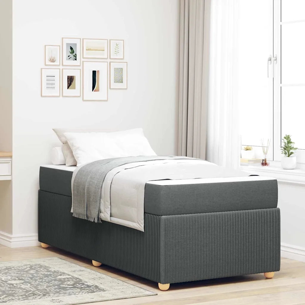 Struttura del letto Grigio scuro 90 x 190 cm Tessuto 3398328