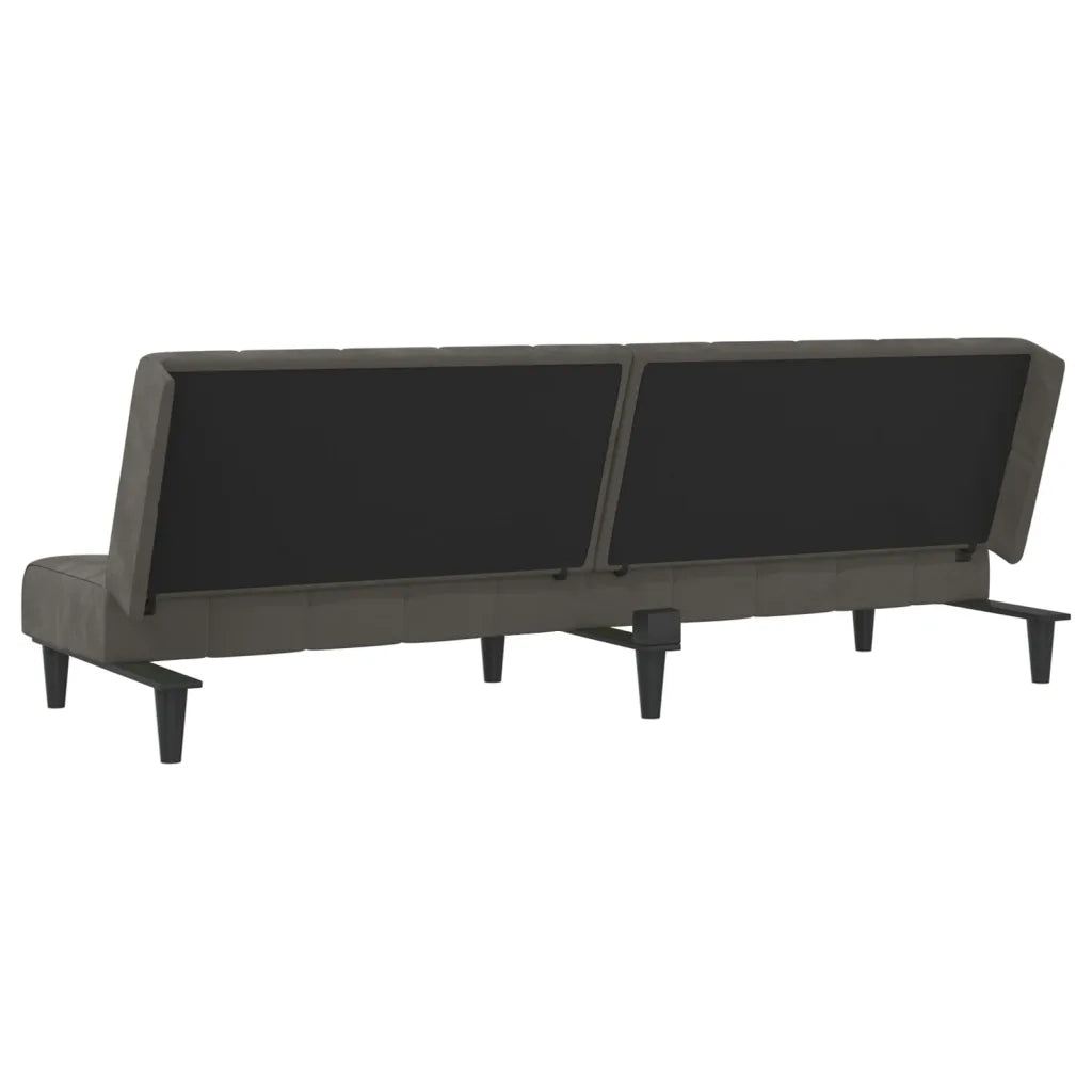 Divano Letto a 2 Posti Grigio Scuro in Velluto 375842