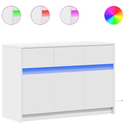 Mobile TV | Armadietto TV | Mobile Porta TV con LED Bianco 91x34x61 cm in Truciolato