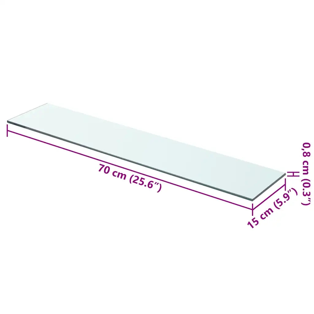 Mensole in Vetro Trasparente 2 pz 70x15 cm 3051568