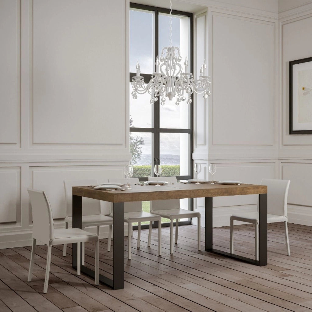 Tavolo allungabile 90x180/440 cm Tekno Premium Noce telaio Antracite