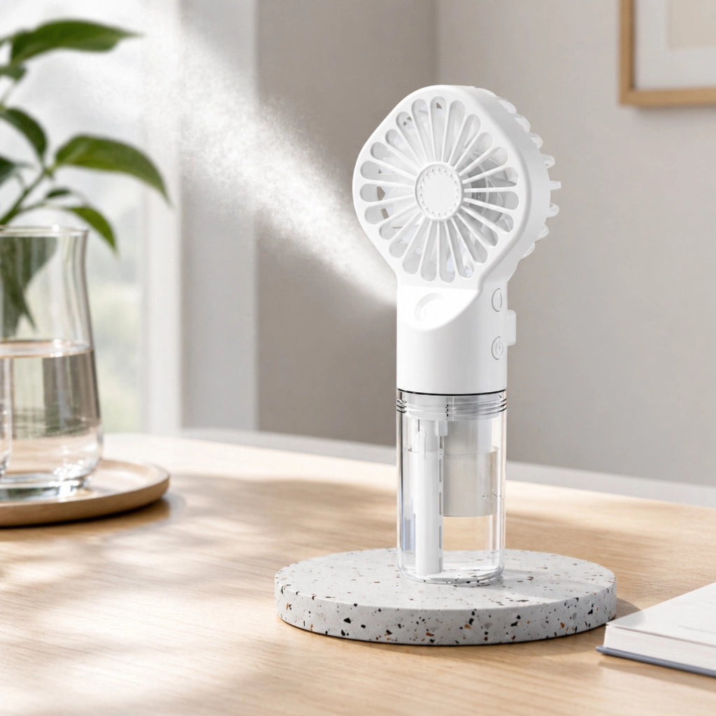 VENTILATORE PORTATILE CON SPRAY RICARICABILE USB MINI FAN UMIDIFICATORE AS-07115