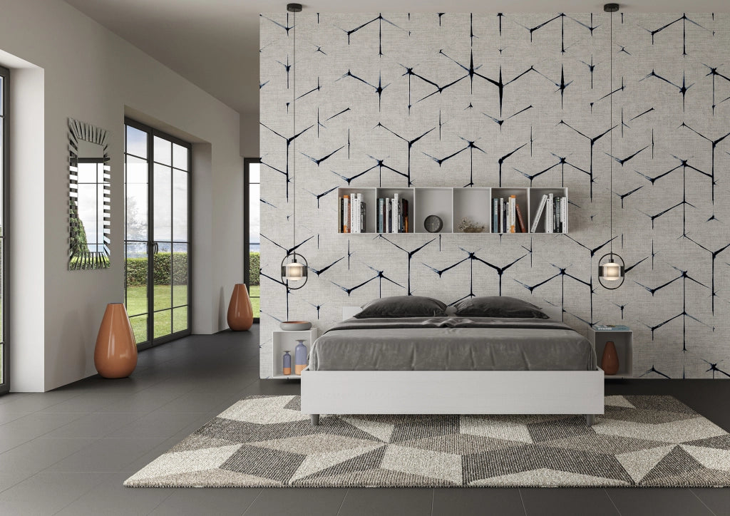 Letto Matrimoniale 160x190 cm con Rete e Contenitore Alzata Comoda Testata Bassa Nuamo Bianco Frassino