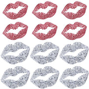 12 pezzi di adesivi per labbra in strass - decorazioni per abbigliamento e accessori