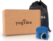 Yogablok Kurk Incluso Yogariem 183 cm per Esercizi di Stretto - Blocco di Gomma Antiscivolo Naturale - Yoga Pilates Fitness - Donna Uomo