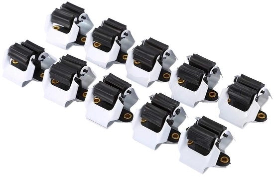 Set di supporti per forbici da giardino 10 pz - Installazione facile - Funzione di deposito multifunzionale - Qualità professionale - Adatto per attrezzi da giardino - Carico massimo 1 kg - Supporto da parete
