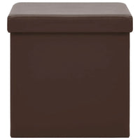 Sgabelli con Contenitore Pieghevoli 2 pz Marroni in PVC 338787