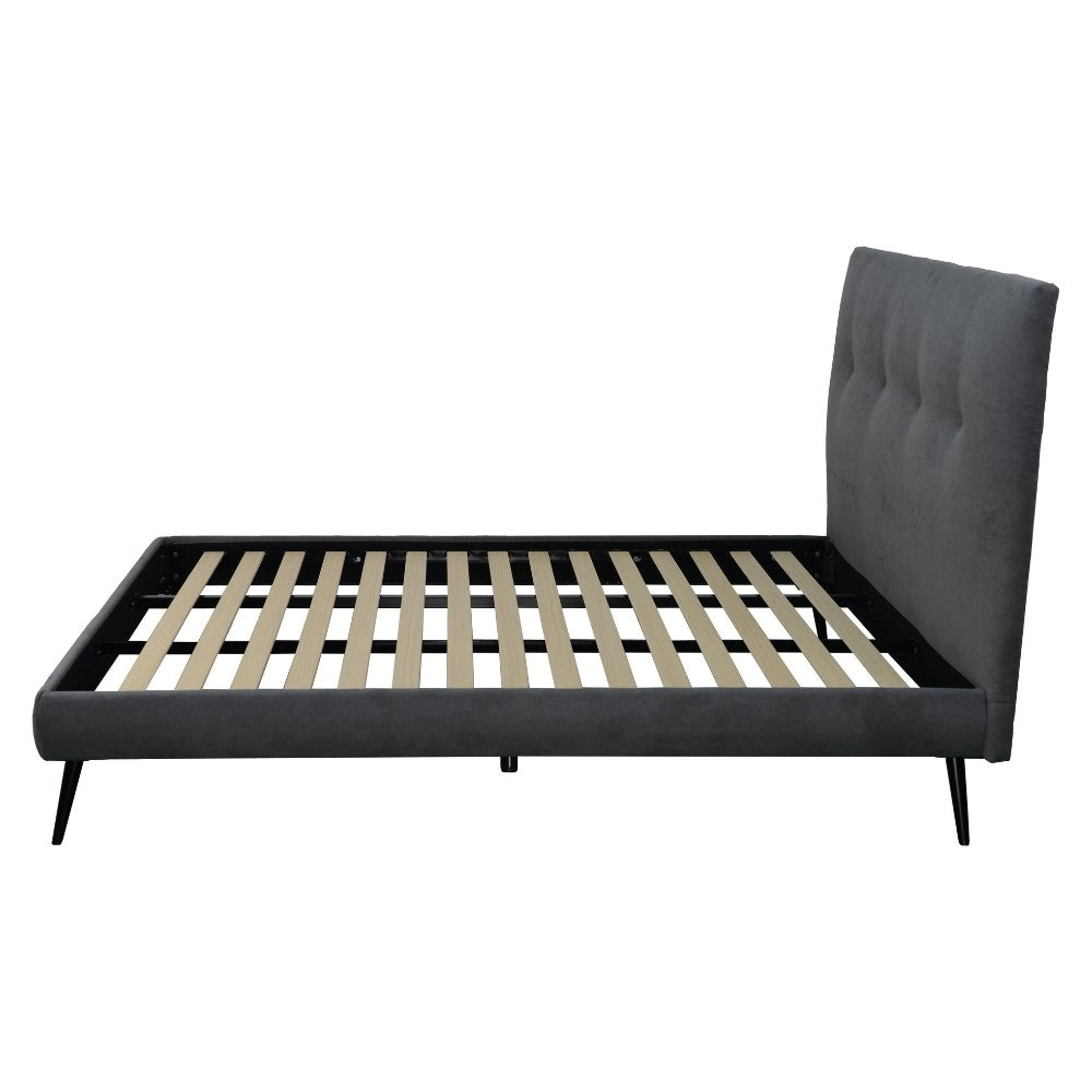 Letto singolo con rete inclusa Stiletto tessuto colore ash grigio