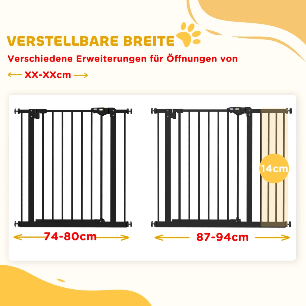 Cancello di sicurezza per cani ¨C Minimal ¨C Nero, metallo, 74-80/87-94 cm