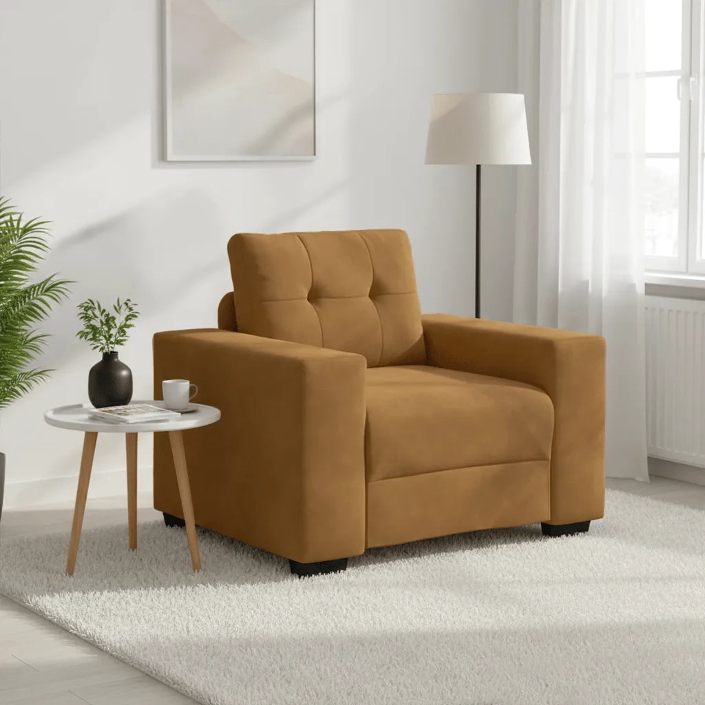 Divano Sedia-Poltrona-Sofa Relax Marrone 60 cm Velluto 844074