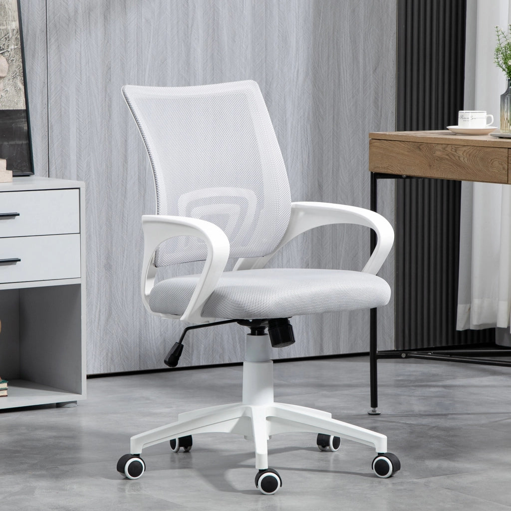 Sedia da ufficio girevole con rete ¨C zephmum ¨C grigio, altezza regolabile